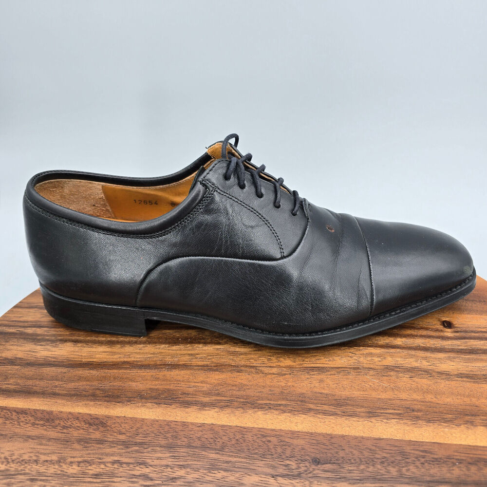 Magnanni Federico Oxfords Men's 8 D Black Leather Cap Toe Lace Up Dress Shoes